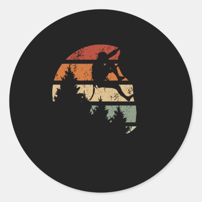 Adesivo Redondo Escala de retro retro-pedreira escalada (Frente)