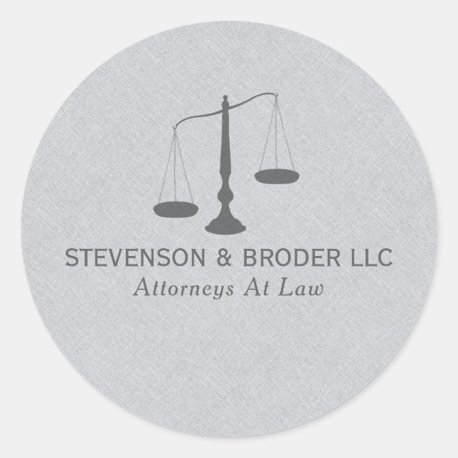 Adesivo Redondo Escala de Textura e Justiça de cinzas (Frente)