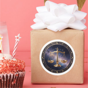 Adesivo Redondo Escala do Zodíaco de Libra