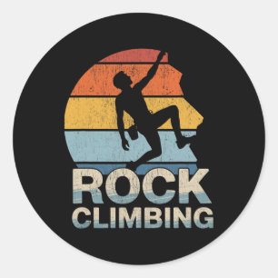 Adesivo Redondo Escalada de Rocha Engraçada Montanha Livre Escalar