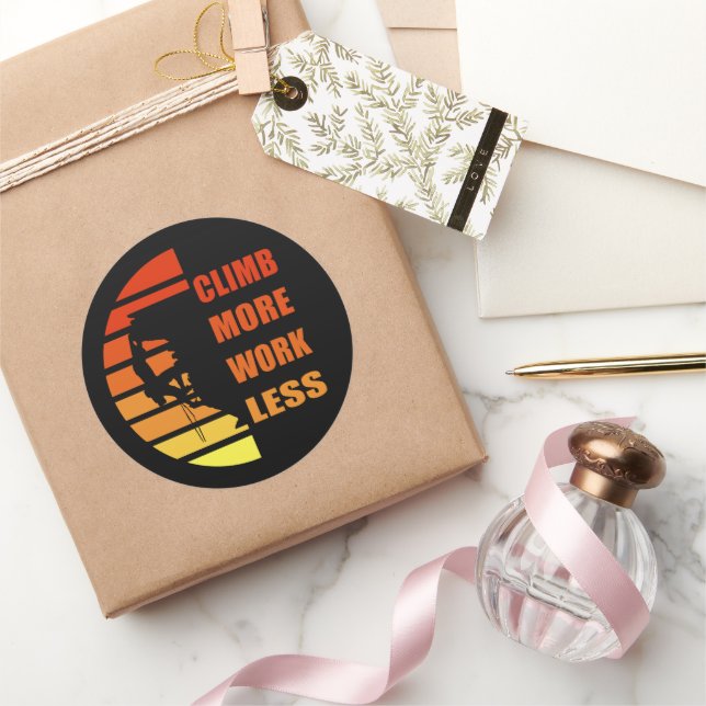 Adesivo Redondo Escalada de rochas motivacionais dizendo (Presentear)