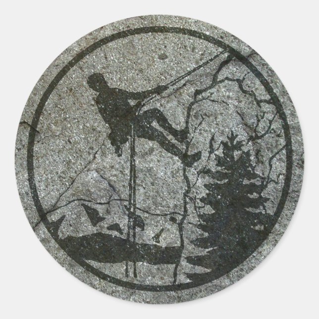 Adesivo Redondo Escalada de Rock (Frente)