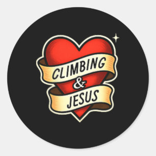 Adesivo Redondo Escalada E Jesus Cristão
