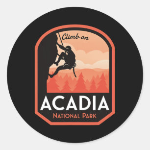Adesivo Redondo Escalada em Acadia National Park