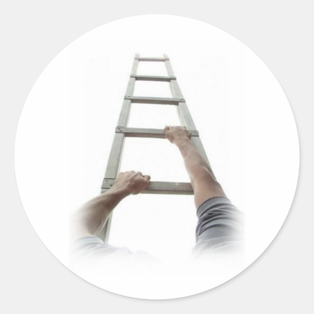 Adesivo Redondo Escalando a Escada de Jacob (Frente)