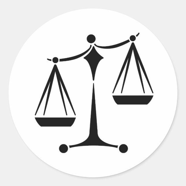 Adesivo Redondo Escalas da Justiça - Lei (Frente)