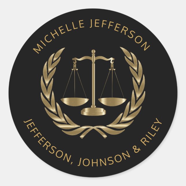 Adesivo Redondo Escalas de Justiça (Frente)