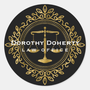 Adesivo Redondo Escalas de Justiça Coloridas   Ofertas de Lei