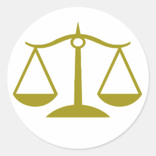 Adesivo Redondo Escalas de justiça - ouro