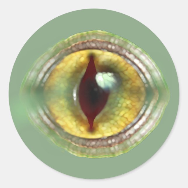 Adesivo Redondo Escarlate Lizard Reptile Dragon Dinossaur Monster  (Frente)