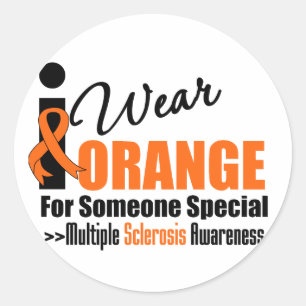 Adesivo Redondo Esclerose múltipla eu visto a laranja alguém