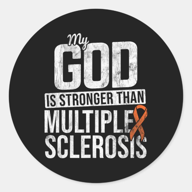 Adesivo Redondo Esclerose Múltipla Mais Forte E Sensibilização Lar (Frente)