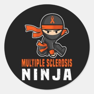 Adesivo Redondo Esclerose Múltipla Sensibilização Ninja Funny Oran