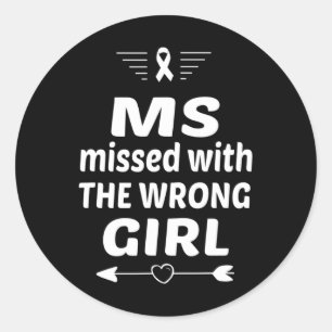 Adesivo Redondo Esclerose Perdida Com Uma Rapariga Errada Faixa La