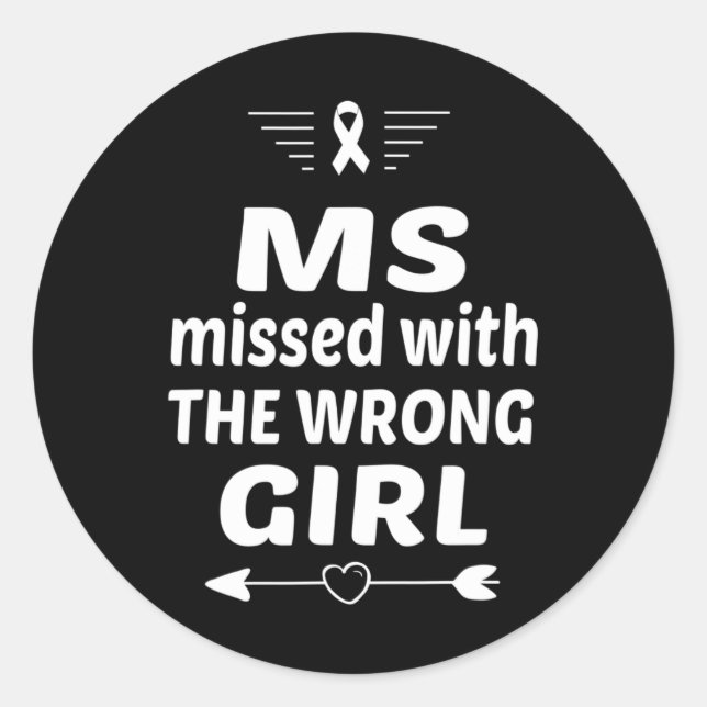 Adesivo Redondo Esclerose Perdida Com Uma Rapariga Errada Faixa La (Frente)