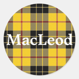 Adesivo Redondo Escocês Clan MacLeod da Xadrez Lewis Tartan