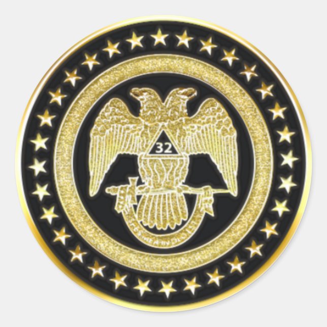 Adesivo Redondo Escocês Rite 32 (Frente)