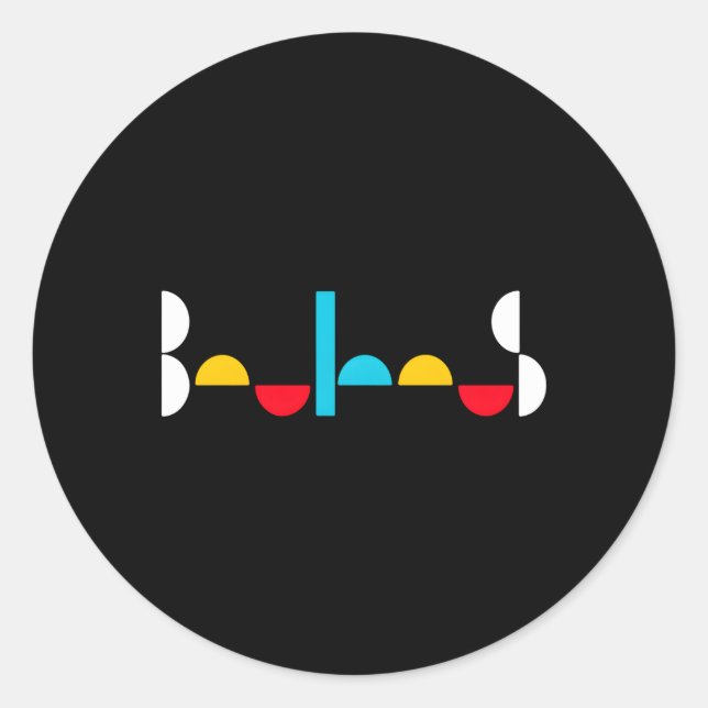 Adesivo Redondo Escola Bauhaus 1919 1933 (Frente)