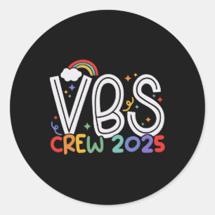 Adesivo Redondo Escola Bíblica de Férias Vbs 2025 Vbs Crew Acampam