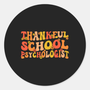Adesivo Redondo Escola de Ação de Graças Feliz Escola Psicologia