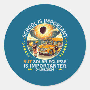 Adesivo Redondo Escola Importante Eclipse Solar Importanter