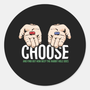 Adesivo Redondo Escolha a pílula vermelha - pílula vermelha - pres