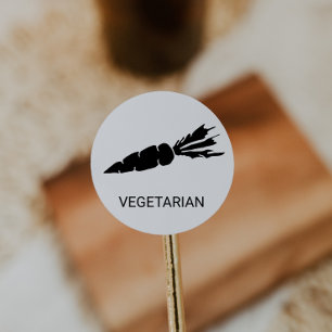 Adesivo Redondo Escolha da refeição do casamento do vegetariano
