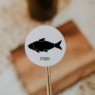 Adesivo Redondo Escolha de Refeições de Casamento de Peixes