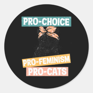 Adesivo Redondo Escolha Feminista Cat Mãe Direitos Reprodutivos Pr
