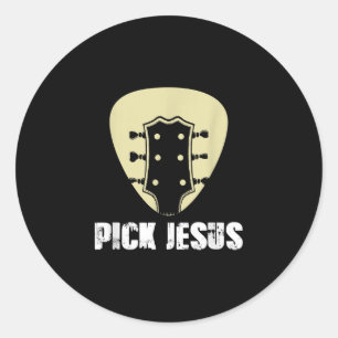Adesivo Redondo Escolha Jesus Músico Religioso Presente Ideia Viol