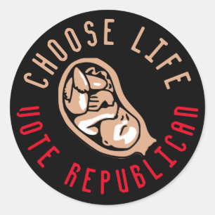Adesivo Redondo Escolha Life Vote Republicano