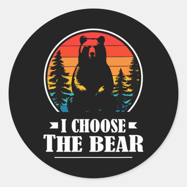 Adesivo Redondo Escolha O Feminismo Da Fúria Urso 1 (Frente)