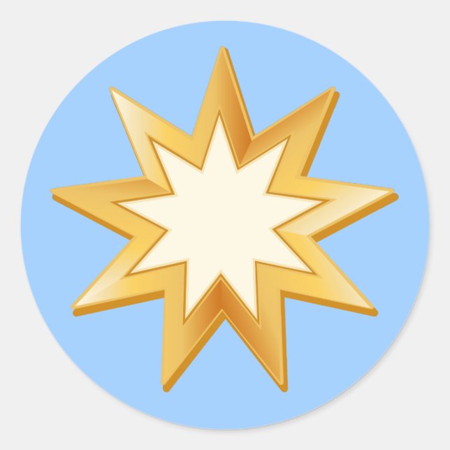 Adesivo Redondo Escolha sua cor de fundo Baha'i Sticker (Frente)