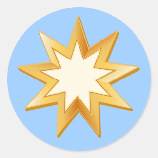 Adesivo Redondo Escolha sua cor de fundo Baha'i Sticker