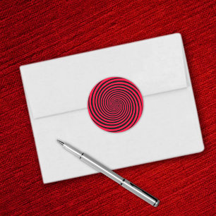 Adesivo Redondo Escolha sua espiral de hipnose de cor de fundo