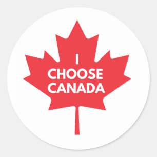 Adesivo Redondo Escolho o canadiano Round Sticker