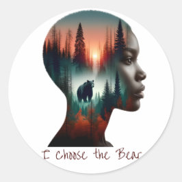 Adesivo Redondo Escolho o Urso