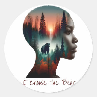 Adesivo Redondo Escolho o Urso