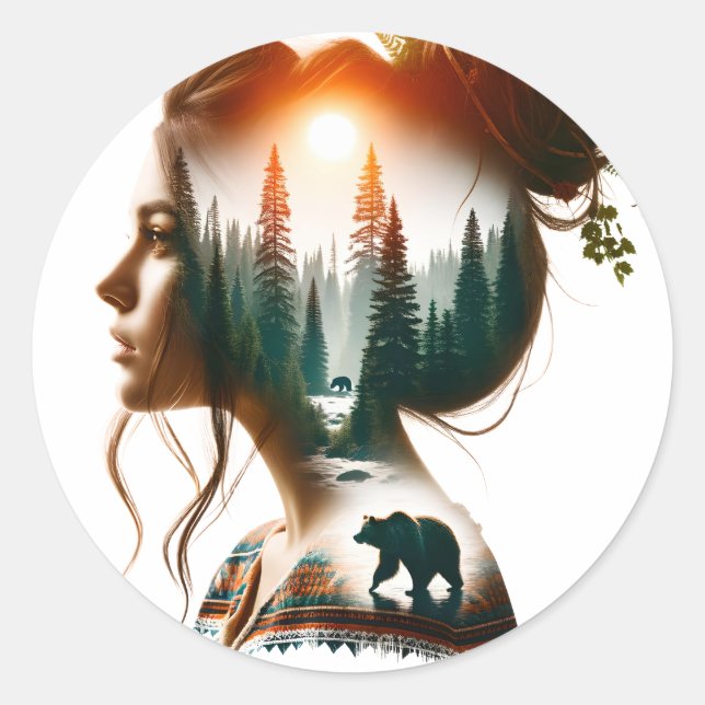 Adesivo Redondo Escolho o Urso (Frente)