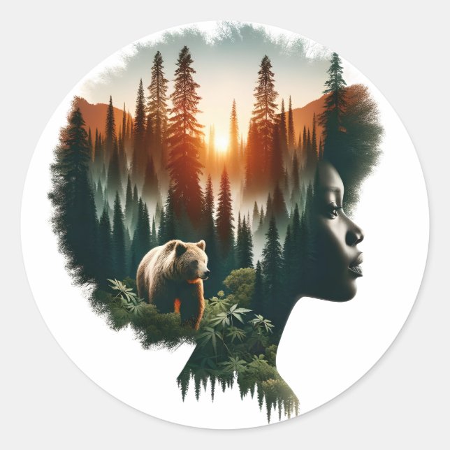 Adesivo Redondo Escolho o Urso (Frente)