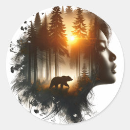 Adesivo Redondo Escolho o Urso