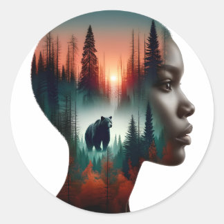 Adesivo Redondo Escolho o Urso