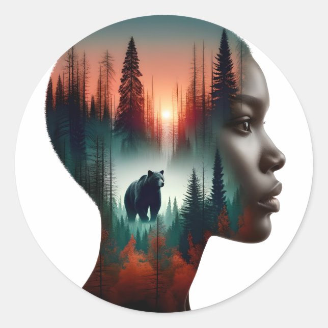 Adesivo Redondo Escolho o Urso (Frente)