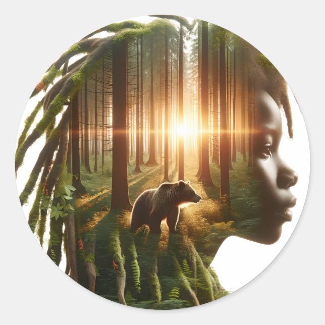 Adesivo Redondo Escolho o Urso (Frente)