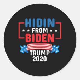 Adesivo Redondo Escondendo-se de Biden Homens Mulheres Vintage Pro