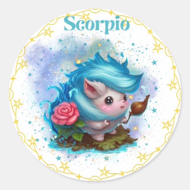 Adesivo Redondo Escopo de cobertura elementar Scorpio Sticker (Frente)