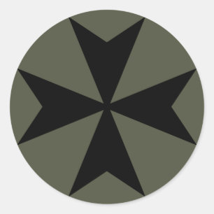 Adesivo Redondo Escopo do Boné, Cruz Maltesa - Estilo 2