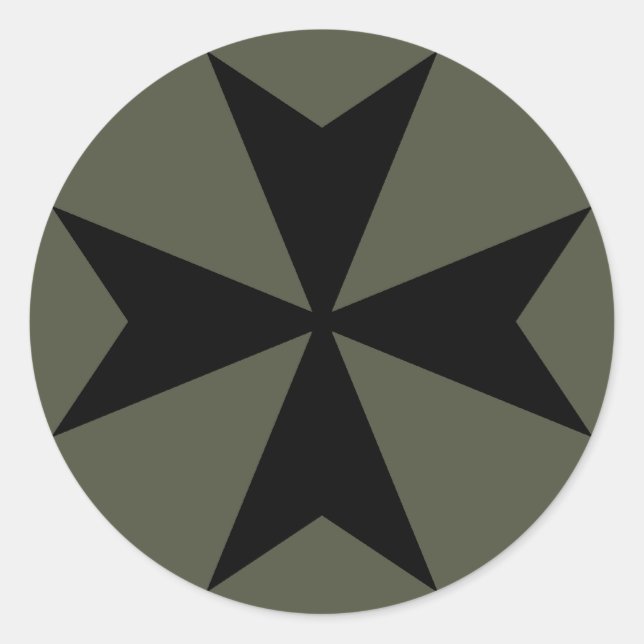 Adesivo Redondo Escopo do Boné, Cruz Maltesa - Estilo 2 (Frente)