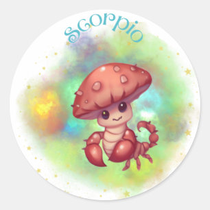 Adesivo Redondo Escorpião do Shroomoscope