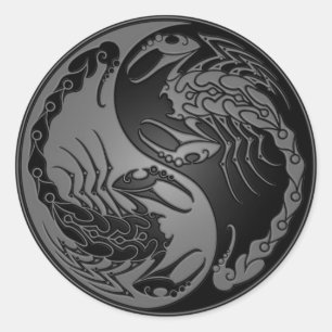 Adesivo Redondo Escorpião escuros de Yin Yang